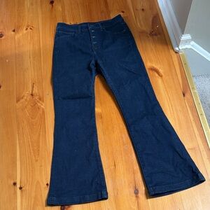 Express Dark Indigo Flare Jeans